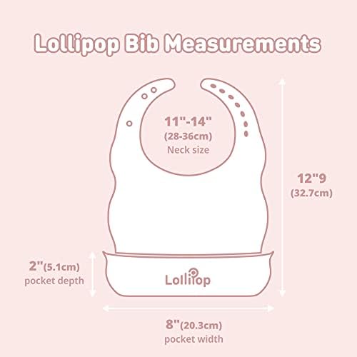 Lollipop Silicone Bib Bib | BPA חופשי, ידידותי לעור, רך, נוח, סיליקון מתכוונן לתינוקות ופעוטות